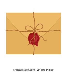 vintage envelope with red wax stamp