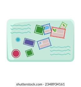 Vintage envelope vector. Cartoon drawing of letter, post office elements isolated on white background. Mail, communication, correspondence concept