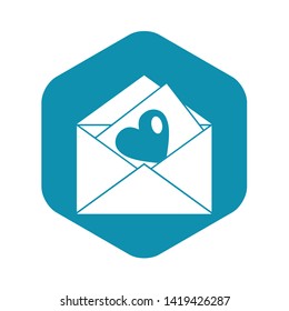 Vintage envelopes and heart in simple style isolated on white background vector illustration