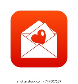 Vintage envelopes and heart in simple style isolated on white background vector illustration