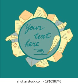 Vintage envelopes and letters background