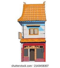 vintage estate illustration. outdoor vector. architecture illustration. street estate. traditional art.