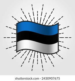 Vintage Estonia National Flag Illustration