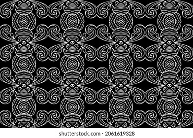 Patrón étnico vintage, adorno original geométrico. Diseño de carátula, pancarta de estilo oriental, asiático, indonesio, mexicano, azteca. Plantilla en blanco negro para colorear, presentaciones.