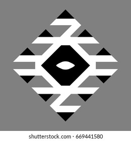Vintage ethnic pattern, Serbian ornament, isolated on gray background, vector illustration.