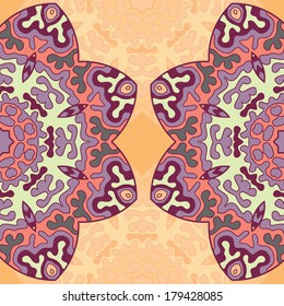 Vintage ethnic pattern. Template for congratulation card, menu and Invitation card 