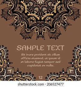 Vintage ethnic poster vector template winh tribal ornamental  design