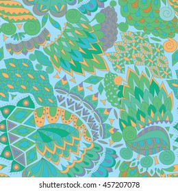 Vintage Ethnic Seamless Background. Boho Pattern. Color Abstract Ornament. Vector Decorative Background for Fabric.