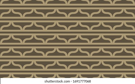 Vintage ethnische nahtlose Muster abstrakter, dicker Linien in braunen Farbvibes für Hintergrund- oder Modetuchdesign