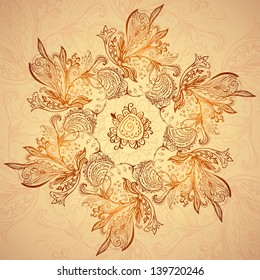 Vintage ethnic vector ornament mandala background