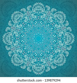 Vintage ethnic vector ornament mandala background card