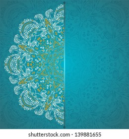 Vintage ethnic vector ornament mandala background card