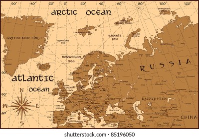 Vintage Europe map
