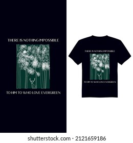 Vintage Evergreen vector t shirt design