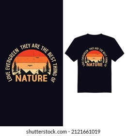 Vintage evergreen vector t shirt design