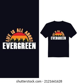 Vintage evergreen vector t shirt design