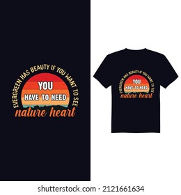 Vintage evergreen vector t shirt design
