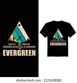 Vintage evergreen vector t-shirt design