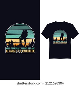 Vintage evergreen vector t-shirt design
