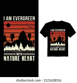 Vintage evergreen vector t-shirt design