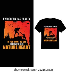 Vintage evergreen vector t-shirt design