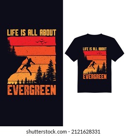 Vintage evergreen vector t-shirt design