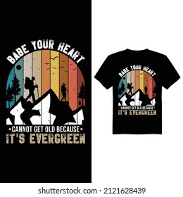 Vintage evergreen vector t-shirt design