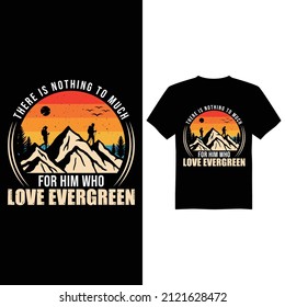 Vintage evergreen vector t-shirt design