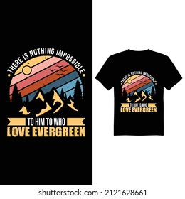 Vintage evergreen vector t-shirt design