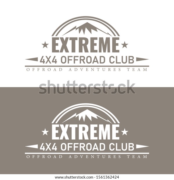 Vintage extreme logo or label\
template with mountain symbol. Isolated Vector\
illustration.