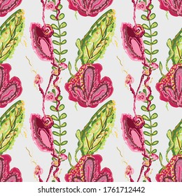 vintage exuberant seamless pattern flower for summer style. Perfect for digital paper Craft and handmade, or creating design work, party decoration, card making, scrapbooks, textile, fabric, wallpaper