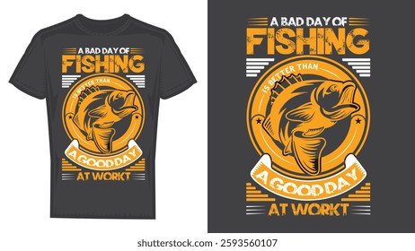 Vintage Eye-catching Fishing T-Shirt Design