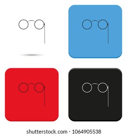 Vintage eyeglasses flat vector icon. Pince-nez illustration.