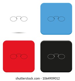 Vintage eyeglasses flat vector icon. Pince-nez illustration.