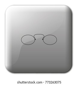 Vintage eyeglasses flat vector icon. Pince-nez illustration.