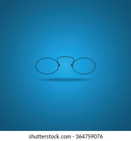 Vintage eyeglasses icon. 