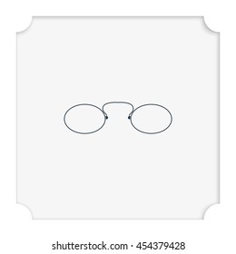 Vintage eyeglasses icon. Flat pince-nez illustration.