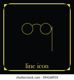 Vintage eyeglasses icon. Pince-nez illustration.
