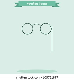 Vintage eyeglasses icon. Pince-nez illustration.