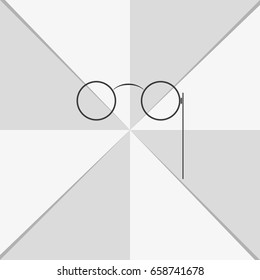 Vintage eyeglasses icon. Pince-nez illustration.