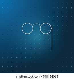 Vintage eyeglasses icon. Pince-nez illustration.