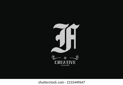 vintage F alphabet letter logo icon design. Creative company template in black and white