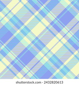 Vintage fabric background texture, colourful seamless check textile. Graphical pattern tartan plaid vector in light and blue colors.