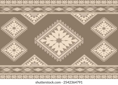 Vintage fabric geometric tribal pattern. Southwest Aztec Navajo  pattern. Traditional ethnic seamless Ikat. Design vector for textile, printing, wallpaper, wrapping, clothing, batik, sarong.