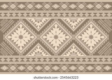 Vintage fabric geometric tribal pattern. Southwest Aztec Navajo  pattern. Traditional ethnic seamless Ikat. Design vector for textile, printing, wallpaper, wrapping, clothing, batik, sarong, scarf 
