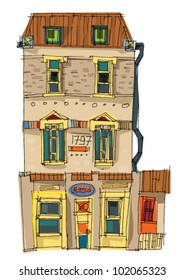 vintage facade - cartoon