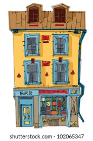 vintage facade - cartoon