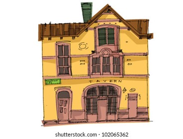 vintage facade - cartoon
