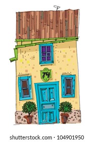 vintage facade - cartoon