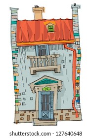 vintage facade - cartoon